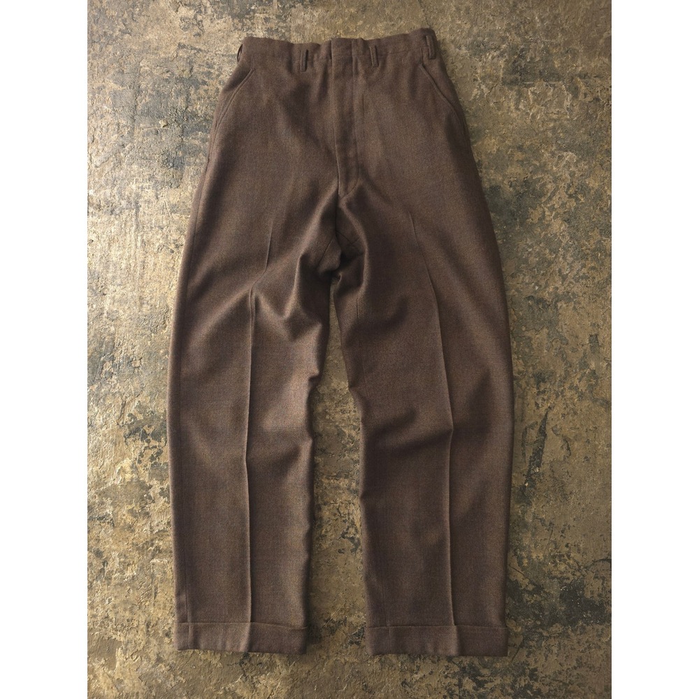 Vintage 1950s Brown Wool Trousers 25x27 Made in Canada
